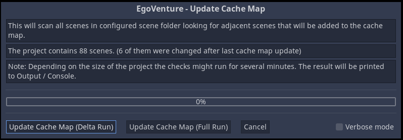 Cache Map Update dialog